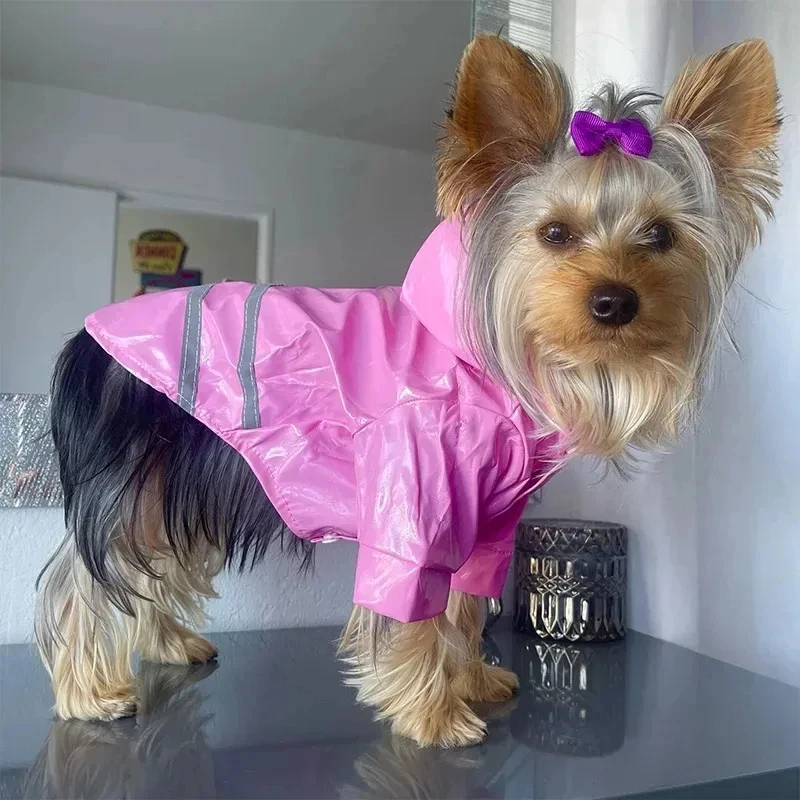 Reflective Dog Raincoat Waterproof Hooded Jacket for Small Medium Dogs Puppy Outdoor Rain Gear Clothes