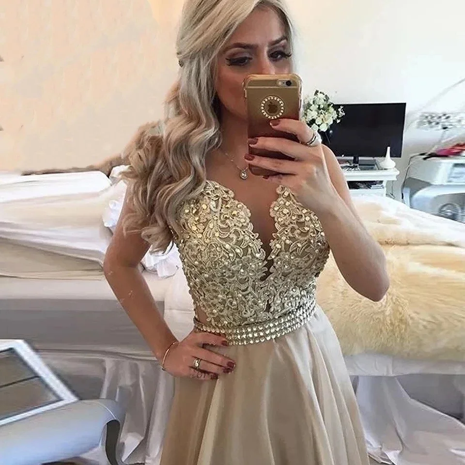 Alças Vestidos para a mãe da noiva, Vestidos de casamento, Ilusão Sexy, Celebridade formal