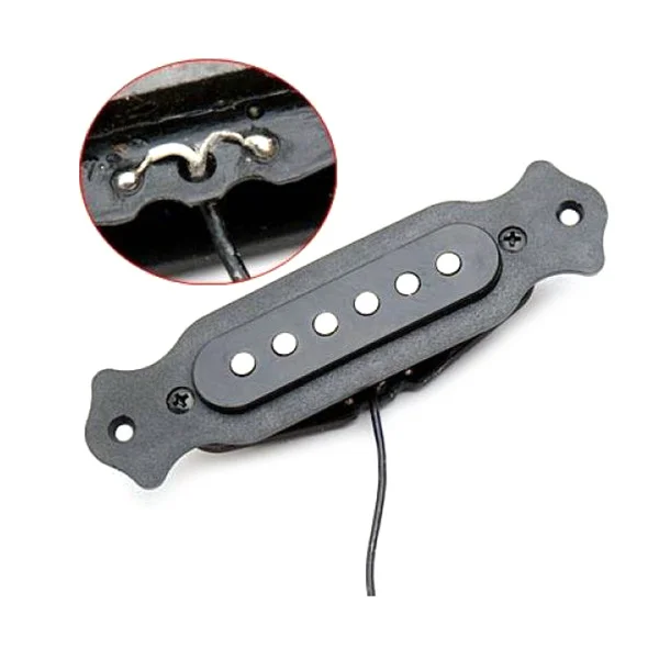 

Magnetic Guitar Pickup For Acoustic Steel String Black Plastic Metal Noiseless Class A 20Hz-20Khz Volume Tone