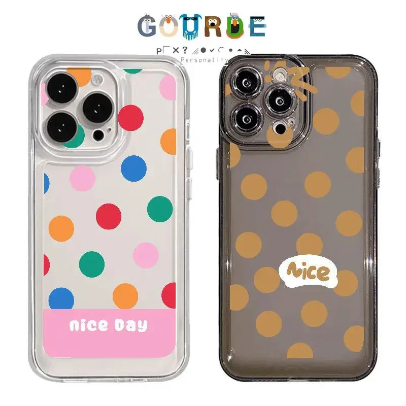 

Gourde Fashion Aesthetic Casing Polka Dot Phone Case for Iphone 16 15 14 12 13 11 Pro Max Ip 7 8 Plus Iphon X Xs Xr Xs Max