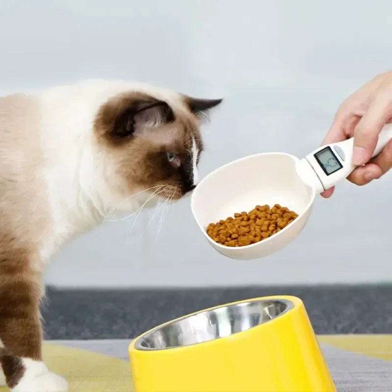 Pet Food Measuring Scoop Electronic Dog Cat Food Measuring Spoon Digital Spoon Scale Kitchen Food Scale with LED Display