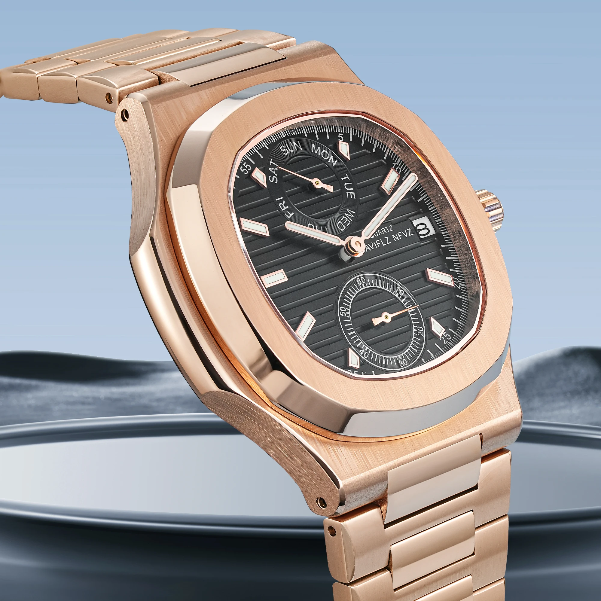 

NAVIFLZ NFVZ TOP Новые мужские кварцевые часы, спортивные, деловые, люксовый бренд, из нержавеющей стали, модные мужские наручные часы Nautilus, дропшиппинг