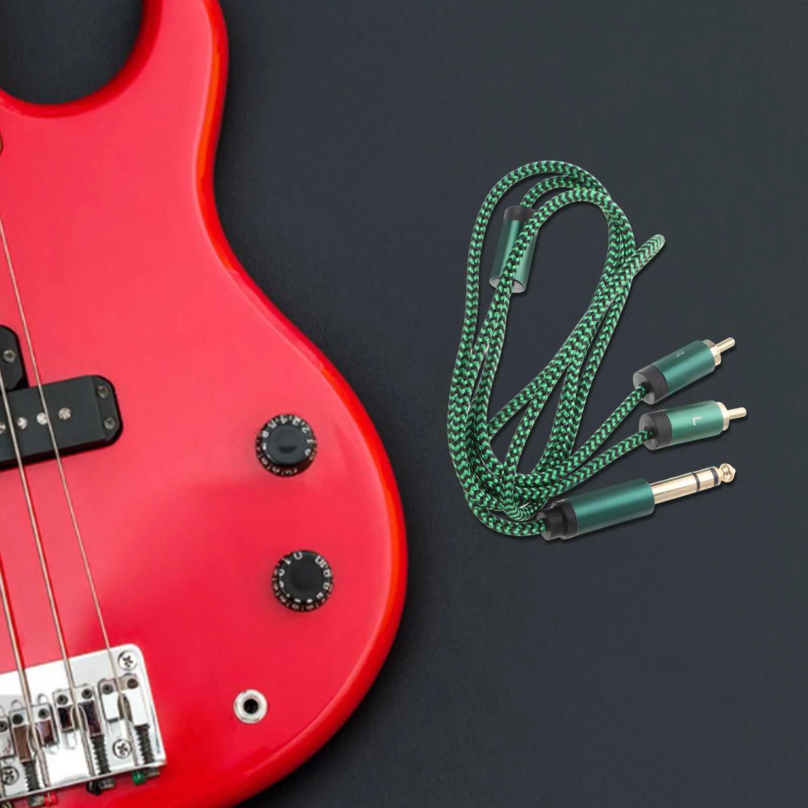 

6.35Mm Amp Cord Electric Bass Patch Durable Stable Sound Transmission Long Lasting Instrument Universal Audio Connection Live