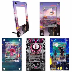 Anime Cartoon Pokemon Moltres Charizard Umbreon Gengar Game Collection Card Brick Acrylic Card Display Stand Rack