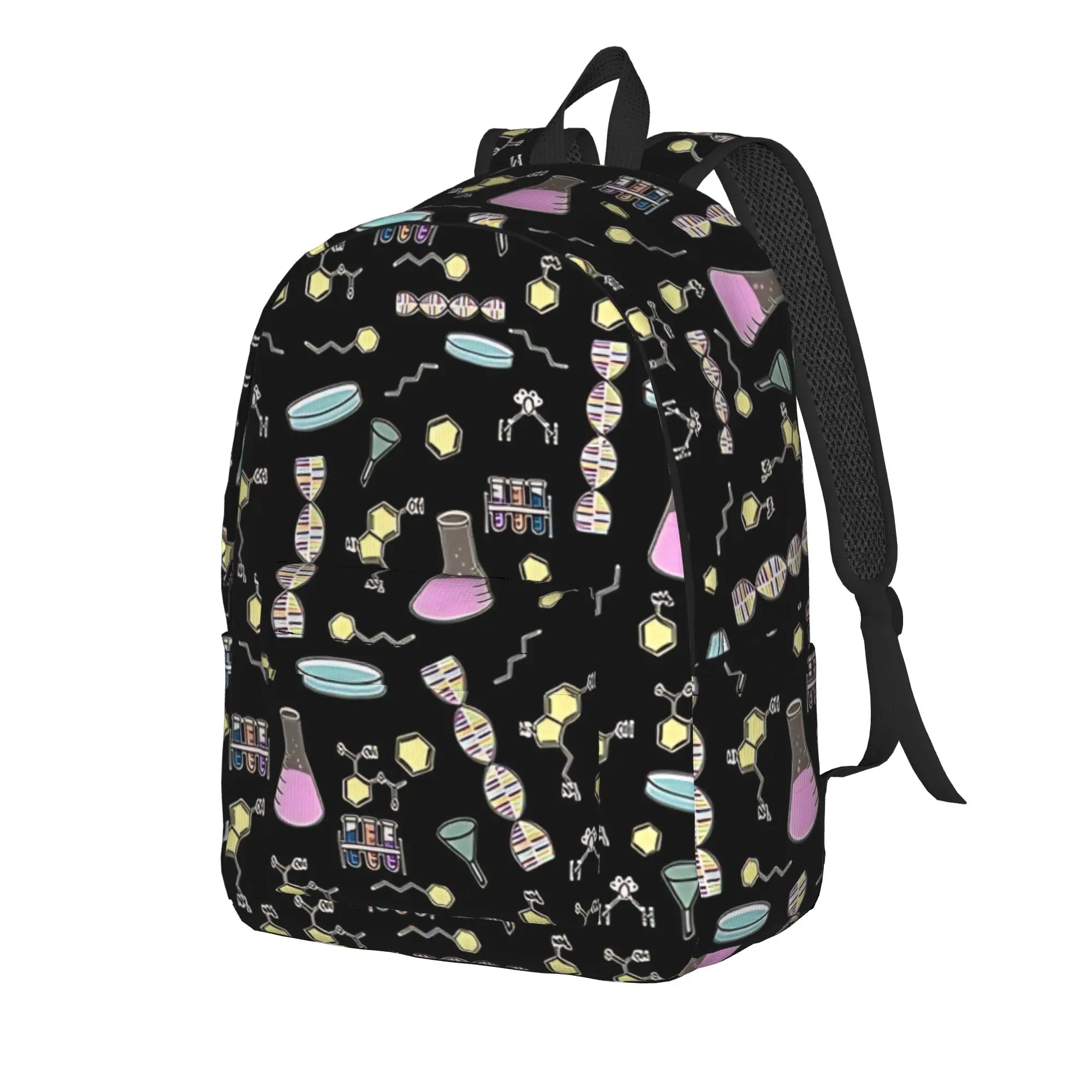 Chemistry Science Test Tubes Lab School Subject Backpack Women Men  Breathable Backpacks Polyester High School Bags Rucksack