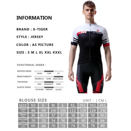 Imagen 2 del producto X-TIGER de verano de manga corta para ciclismo profesional, ropa para bicicleta de montaña