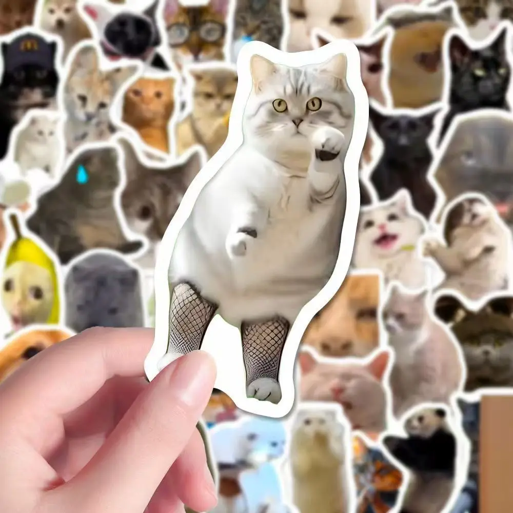100pcs Creative Network Popular Funny Cat Emoji Pack Graffiti Stickers DIY Notebook Phone Case Cartoon Decorative Stickers
