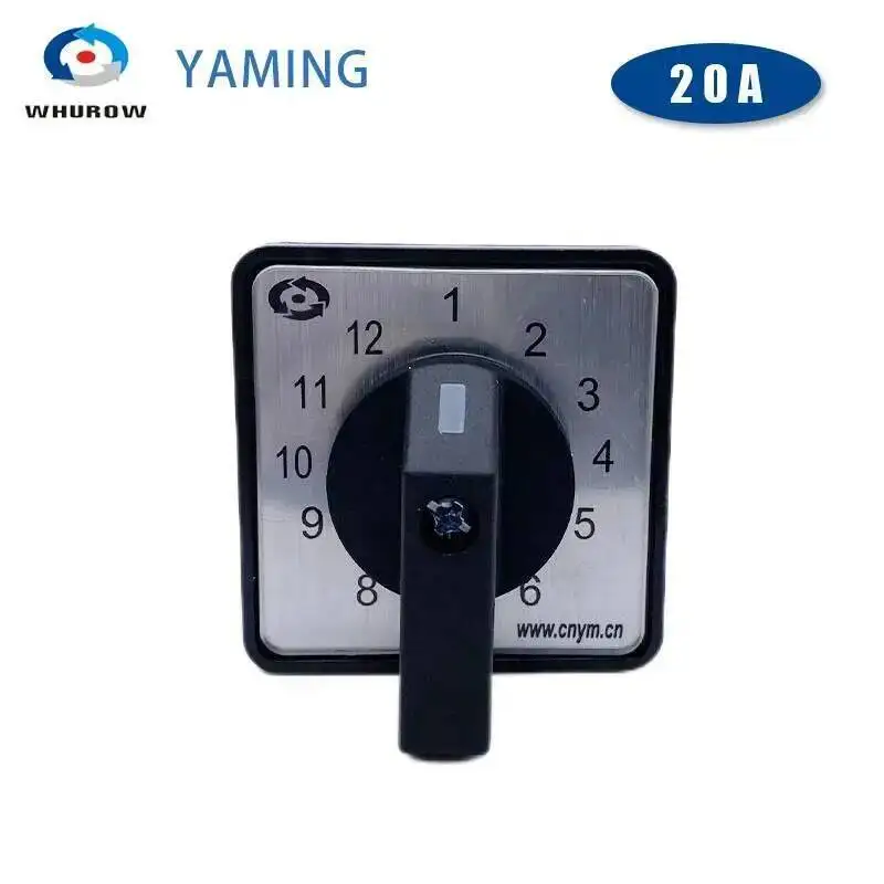LW26-20/12 Cam Switch 1-12 Positions Universal Rotary Switches 12-gear 12-wire Twelve Poles Dual Power Motor Signal Control