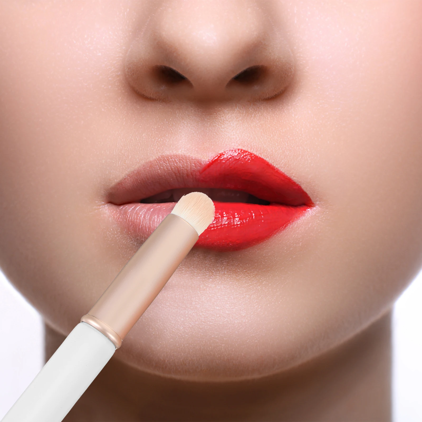 2 stuks draagbare lippenborstel mini-applicator voor lippenstift lipgloss crème balsem oogschaduw veegvast compact ontwerp lichtgewicht