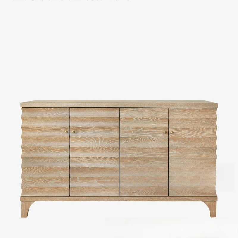 

American retro old all solid wood side cabinet modern simple restaurant storage