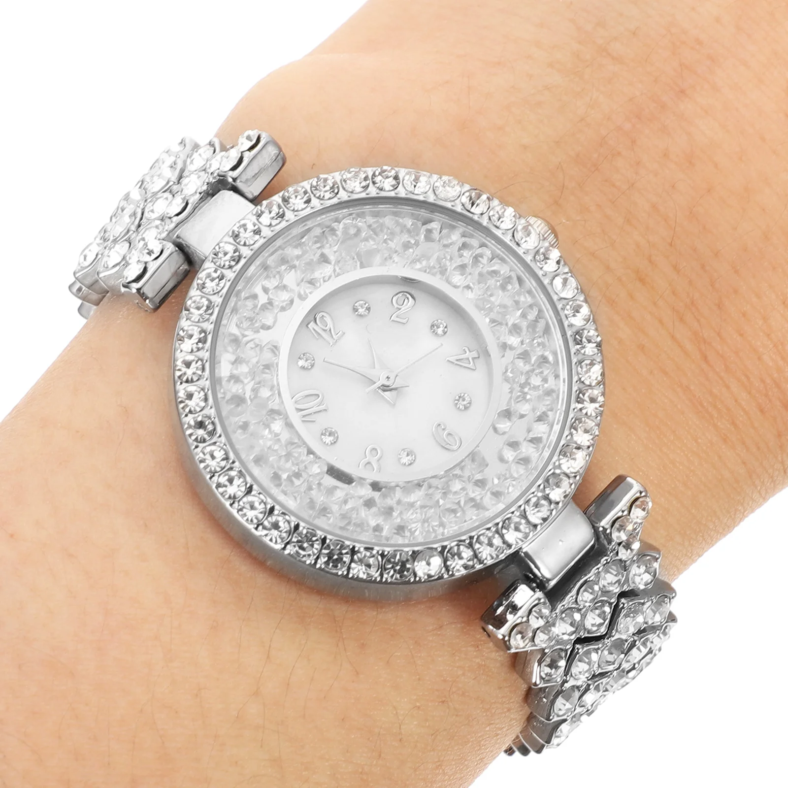 

Women's Watch with Rhinestone Steel Band Stylish Wrist Ladies Dress Watches Delicate Woman Decorative