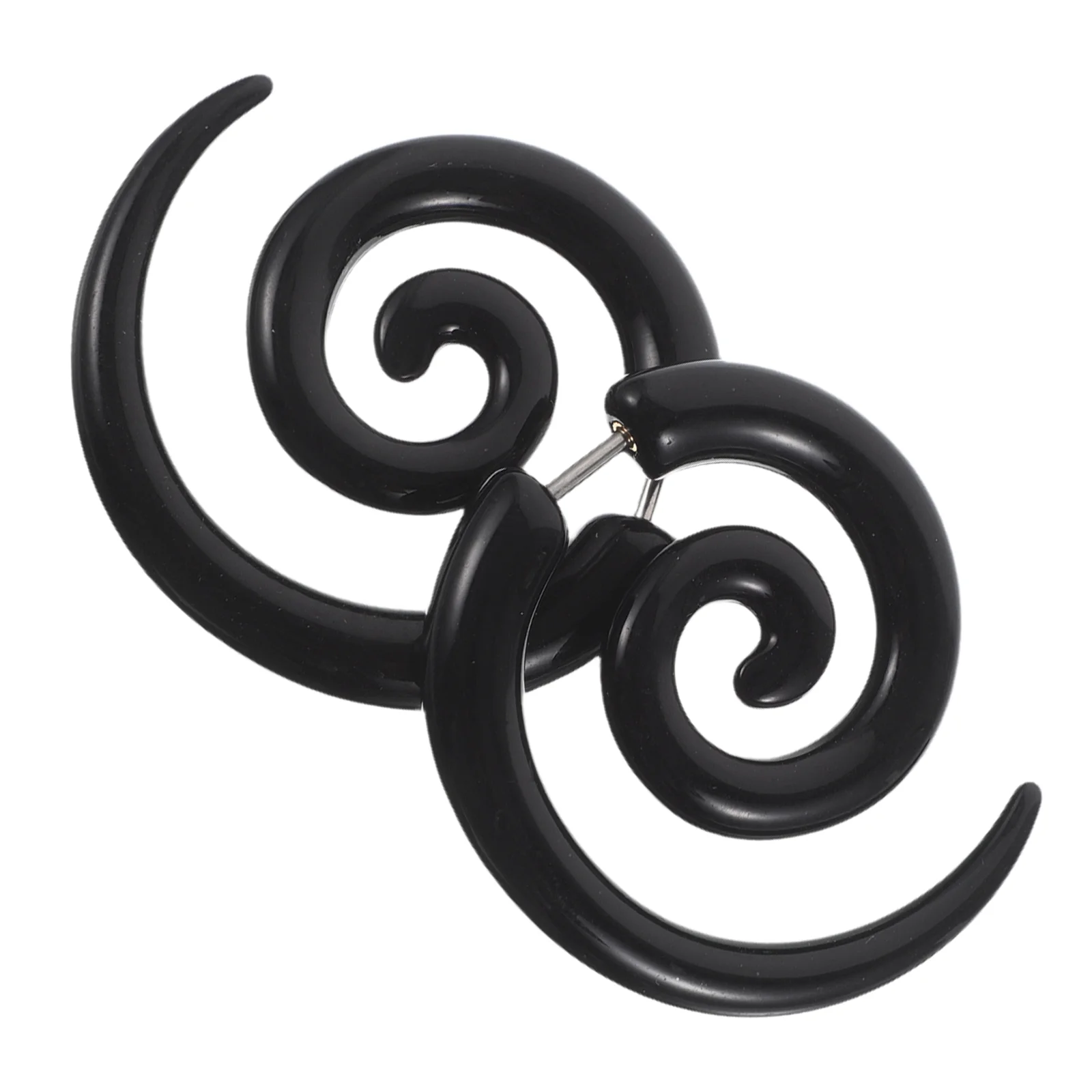 

Snail Spiral Earrings Men Faux Gauges for Women Fake Guages Gage Gothic Boho Jewelry Black Hoop