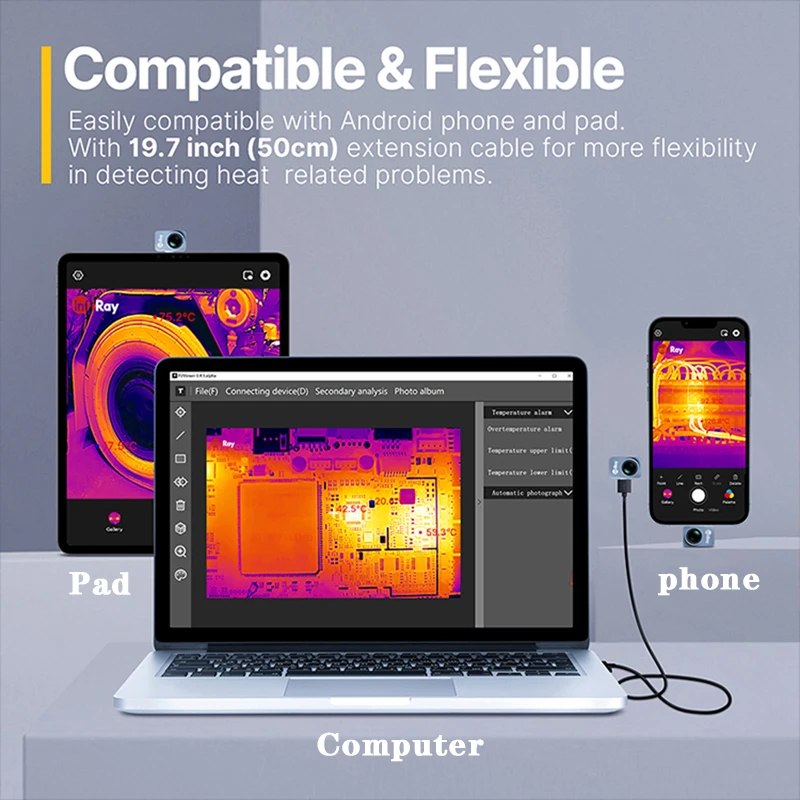 InfiRay P2 PRO für IPhone IOS und Android Typ-C USB-Thermometer 256 x 192 Infrarot-Thermografiekamera