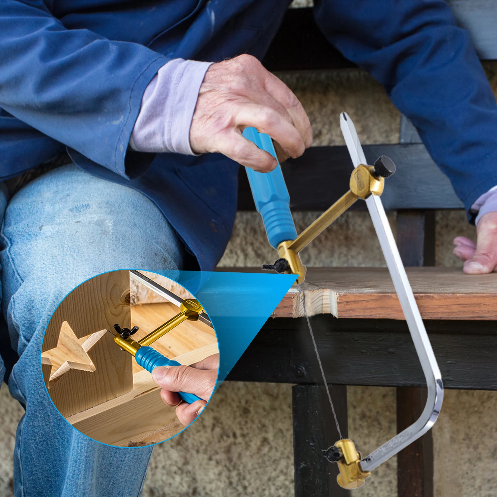 Telaio per sega regolabile con sega a filo diamantato a forma di U arco per sega a mano per la lavorazione del legno utensile da taglio fai da te sega a mano in metallo