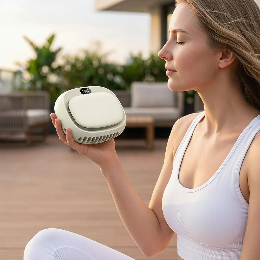5 Speed Adjustable Portable Rechargeable Fan Large Capacity Battery Handheld Design Hanging Neck Fan Multi-function
