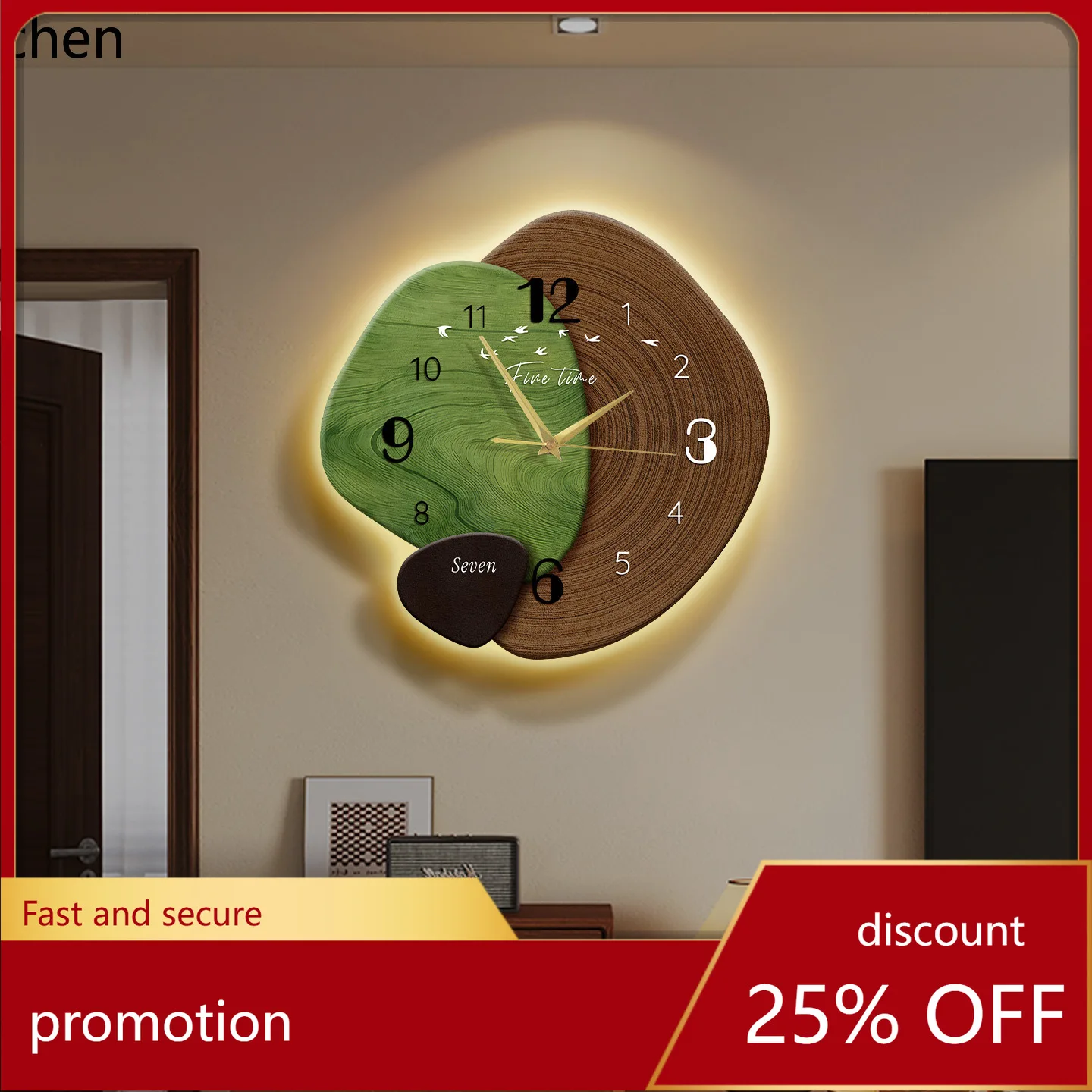 

YFY living room wall clock - premium minimalist tv background wall clock - creative artistic wall clock