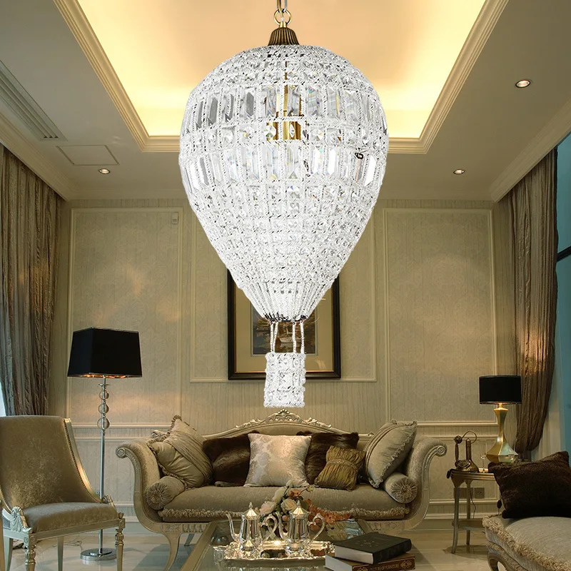 Imagem -02 - American Luxury Crystal Pendant Lights Luzes de Suspensão de Balão Francês Loft Indoor Home Luz Decorativa Quarto do Quarto do Bebê