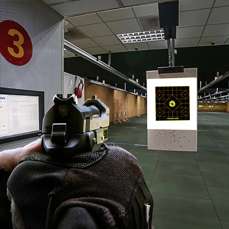 10 قطعة 8 بوصة * 9 بوصة "أرقام مربعة" ورق هدف ذاتي اللصق مع مركز أحمر مربع لممارسة الرماية ملصقات مستلزمات التدريب على الرماية ملصقات ألوان الفلورسنت (يمكن استخدامها لممارسة المسدس الحقيقيقي)