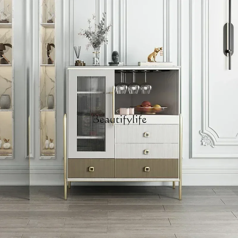 

yj15 Light Luxury Dining Side Glass Wine Cabinet Integrated Wall Entrance Cabinet Modern Tea Cabinet Italian Creative Storage