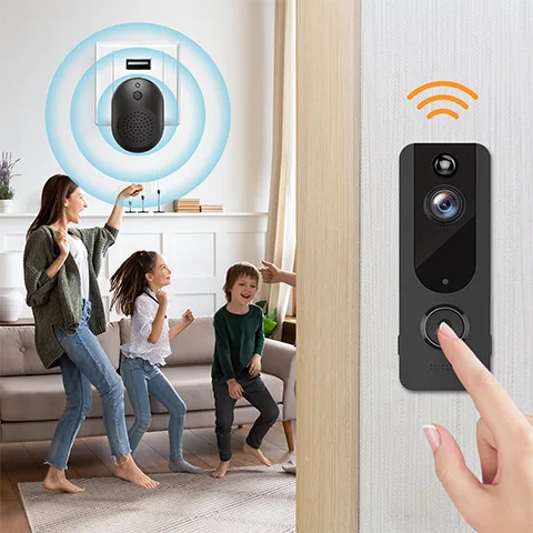 Wi fi inteligente vídeo campainha câmera reconhecimento humanóide casa intercom campainha monitoramento remoto hd visão noturna vídeo campainha