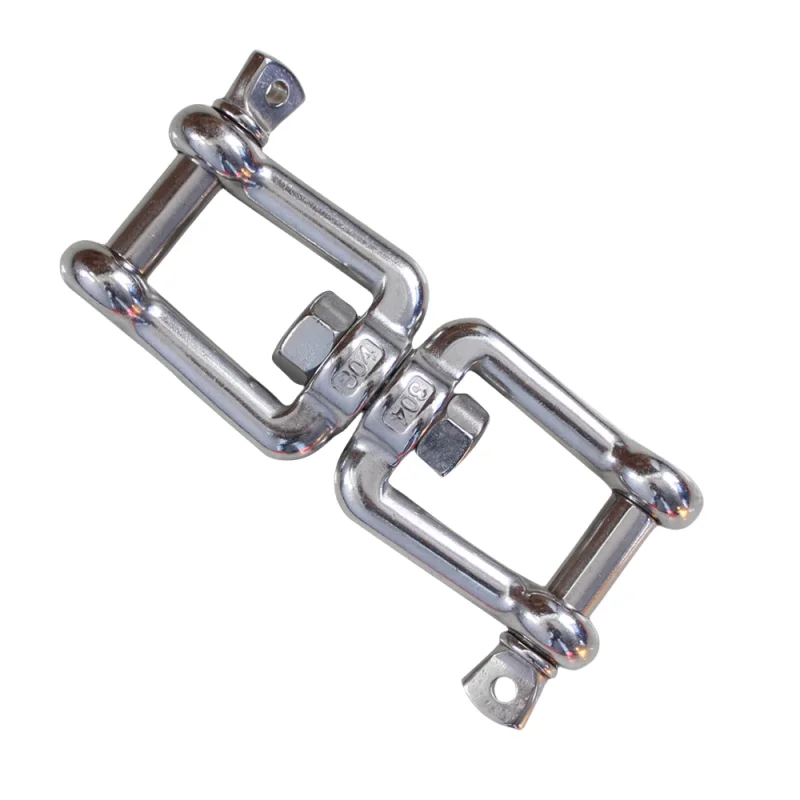 

ISURE MARINE 2PCS 304 Stainless Steel Fork Swivel Ring 8-Shaped Rotary Connector Universal Swivel Ring Chain Accessories