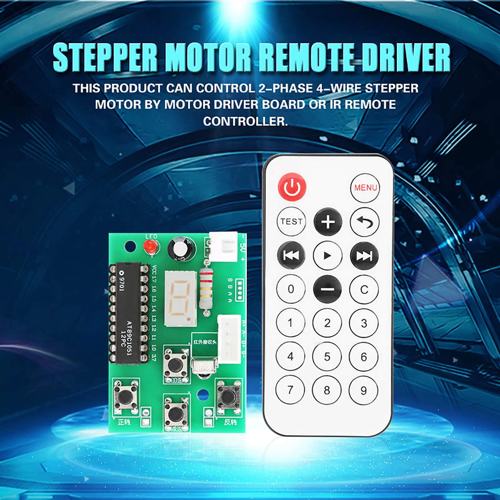 Adjustable Speed Stepper Motor Driver  4-6V 2-Phase 4-Wire Stepper Motor Driver Adjustable Speed with Remote Controller
