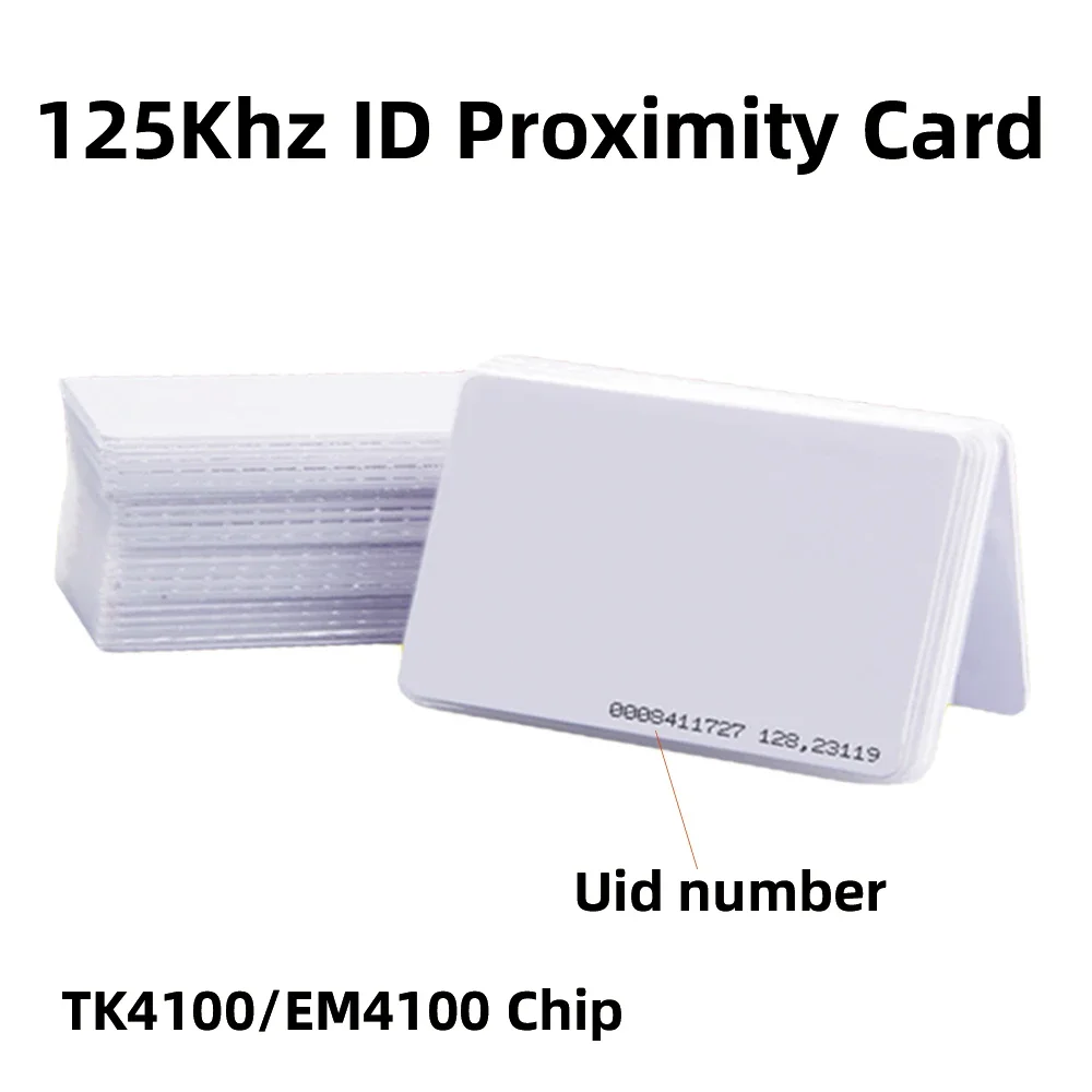 5YOA 100pcs TK4100 Card 125khz RFID EM4100 ID Proximity Chip Cards for Access Control Security