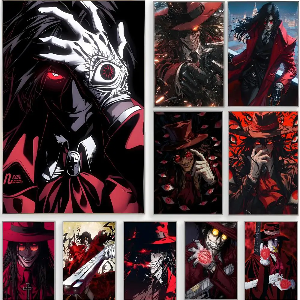 dark anime h-Hellsing Ultimate Poster Classic Wall Art  Home Decor  Peel and Stick Unframed