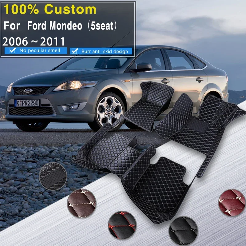 

Полные автомобильные коврики для Ford Mondeo 2006 ~ 2011 Mk IV 3, пылезащитные накладки, противогрязевые накладки, нескользящие коврики, автомобильные ковры, коврик для автомобиля Acce