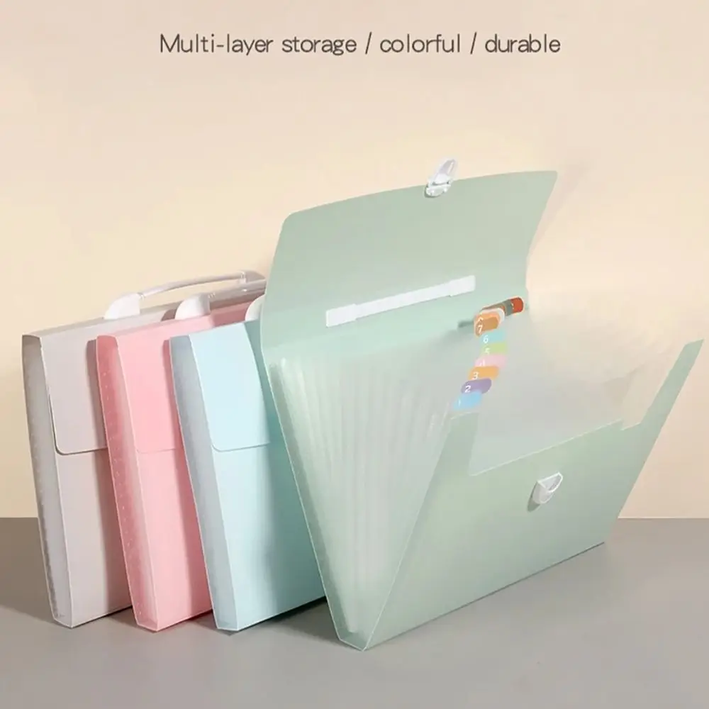 13 Pockets File Folder New Waterproof Plastic Organ Bag Holder A4 Size Office School Organizer File Organiser