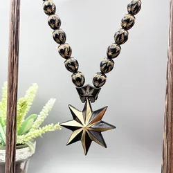 GS226 NEW Ornaments And Pendants Octagonal Star 3D Resin Black Gold Two-Color Palace Wings Stars Style Exquisite Beads Decorate