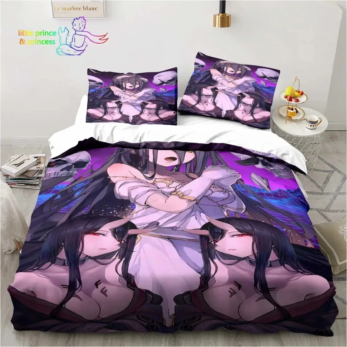 

Albedo Overload 3D Print Bedding Set Single Twin Full Queen King Size Bed Set Adult Kid Bedroom Hentai Anime Girl Bedding Gift