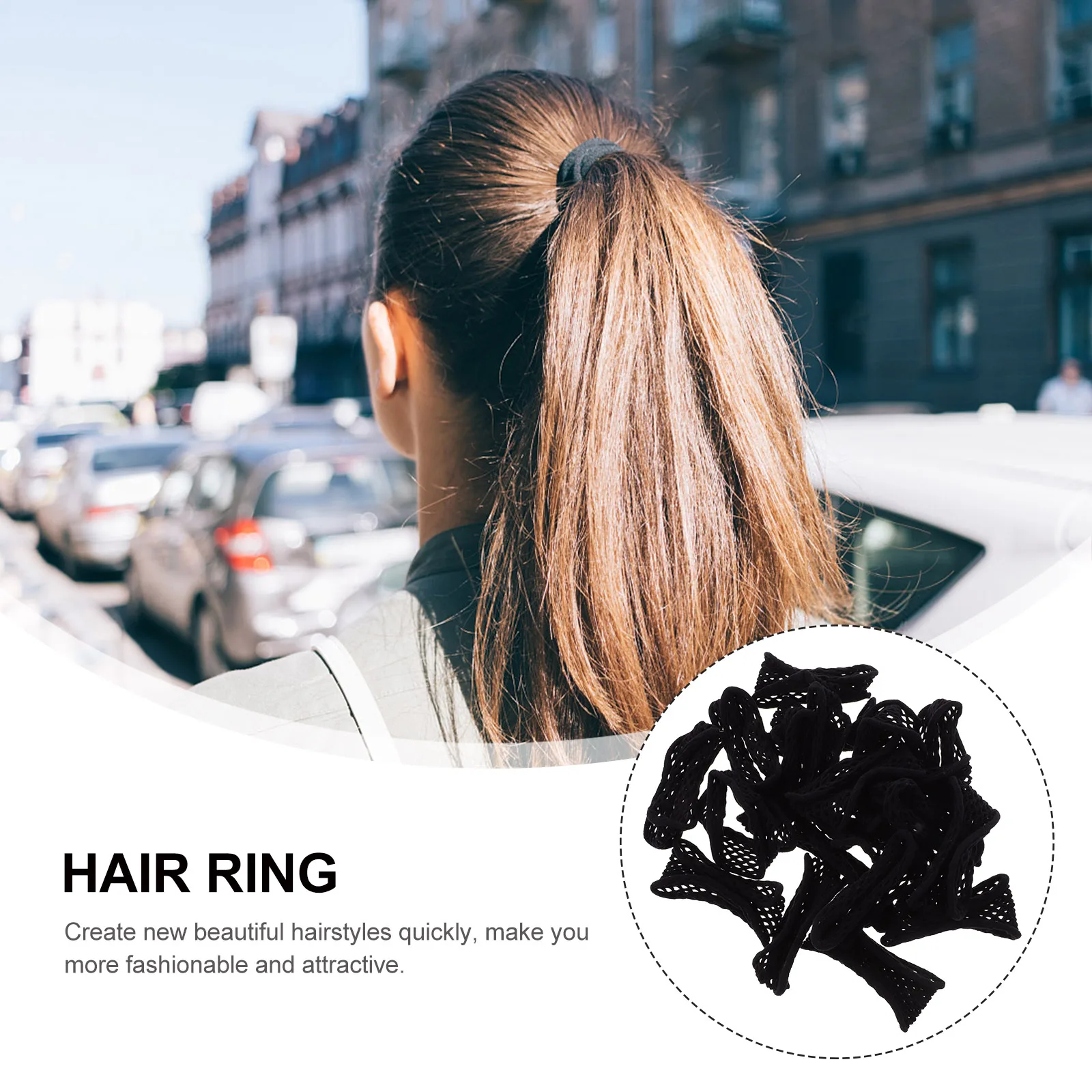 

20pcs Wide Edge Hair Scrunchies High Elastic Hair Ties for Women Stretchable Ponytail Holders Black 20Pack