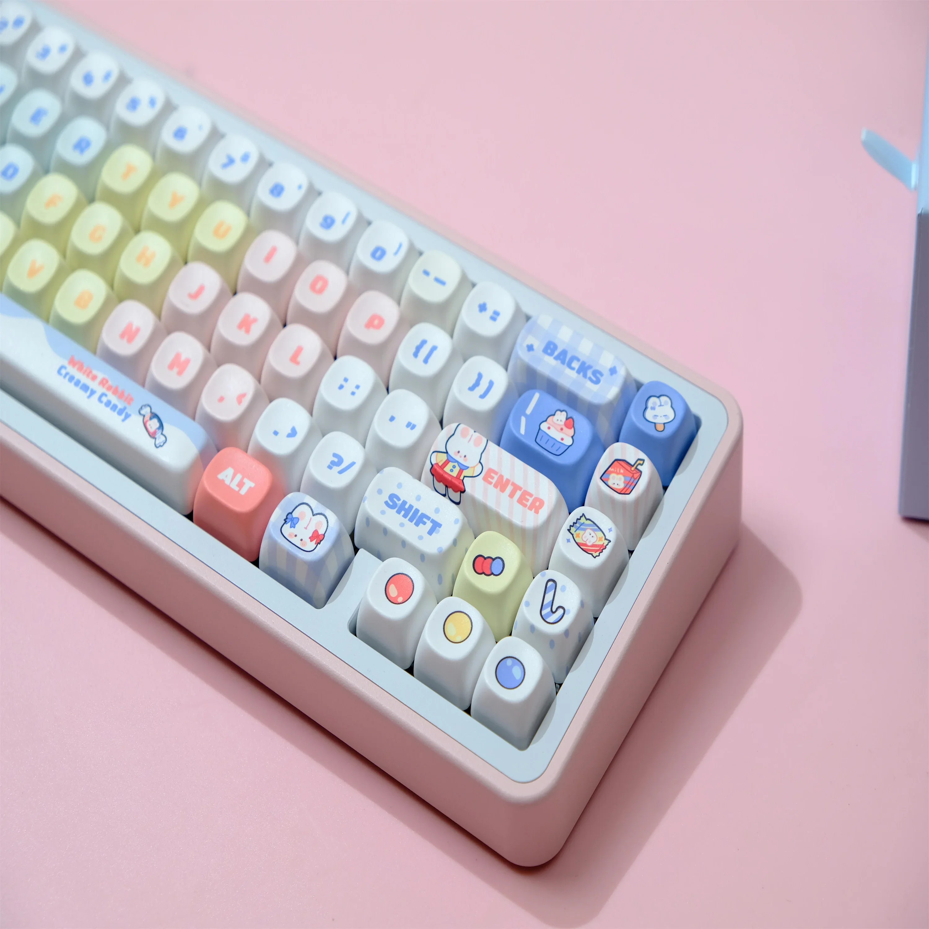White Rabbit keycap 126 key PBT material MOA highly sublimation process Suitable for a variety of mechanical keyboards