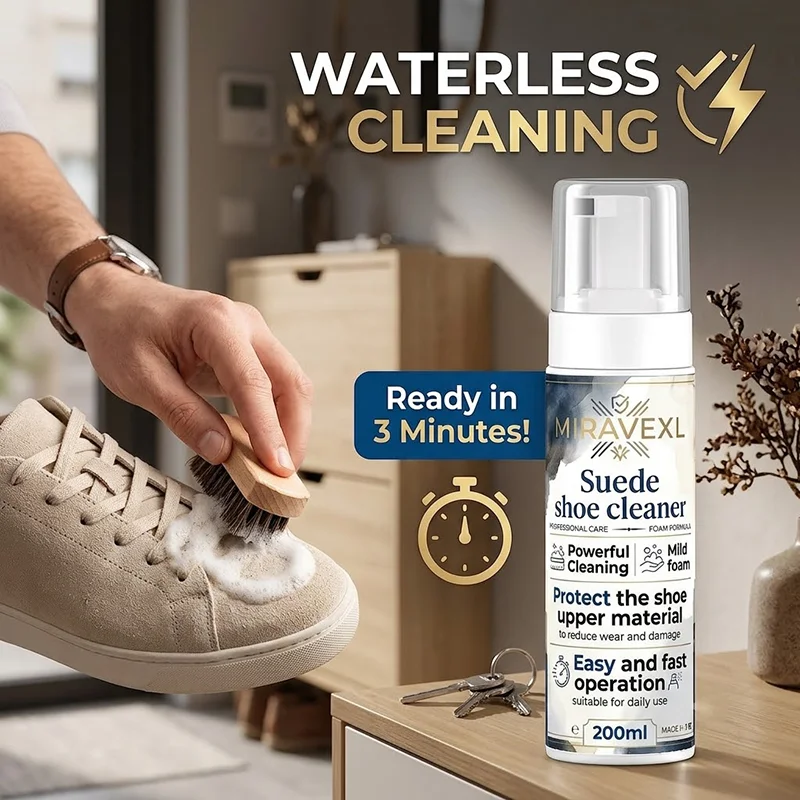 SIKEZHAN Suede Shoe Cleaner Foam Powerful Stain Remover Liquid Spray Care Kit for Nubuck Velvet Leather Boots Sneakers Cleaning