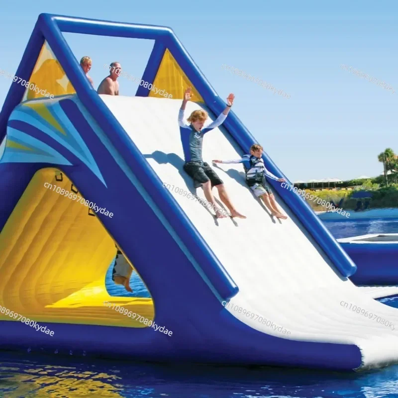 Commercial Giant Inflatable Climbing Wall Floating Water Slide Inflatable Pool Water Slide