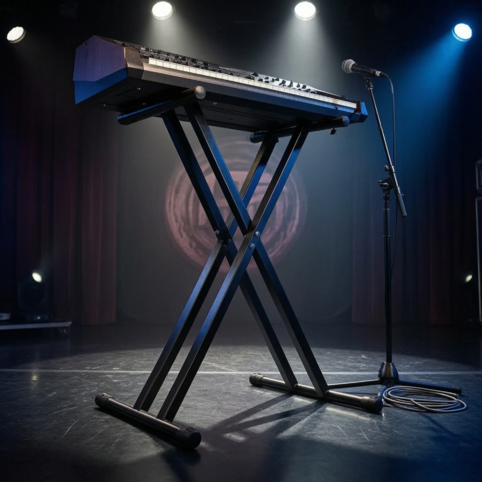 X-Shaped Keyboard Stand Adjustable Height Electronic Keyboard Stand Double-Braced Non-Slip for Keyboardists, Home Studio, Stage view 6