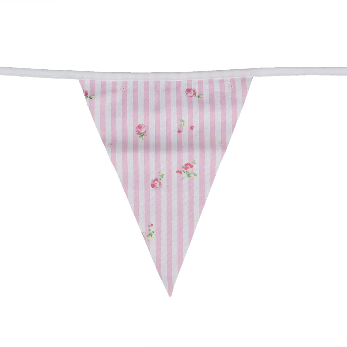 

Decorative Flag Triangle Banner Cotton Floral Design Washable Reusable Foldable Lightweight Wedding Baby Shower