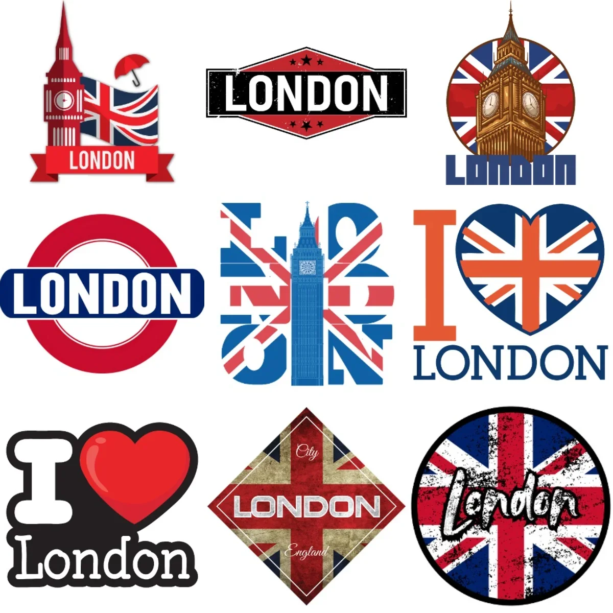 

London England Flag Big Ben Emblem Creative PVC Car Stickers for Car Motorcycle Helmet Window Wall Decoration Accessories