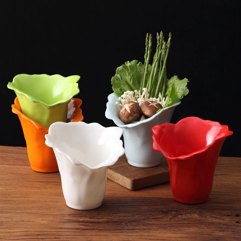 Kreative Unregelmäßige Melne-Gemüse-Salatschüssel für Hot Pot Restaurants, Hotelbuffets und Spießgerichte