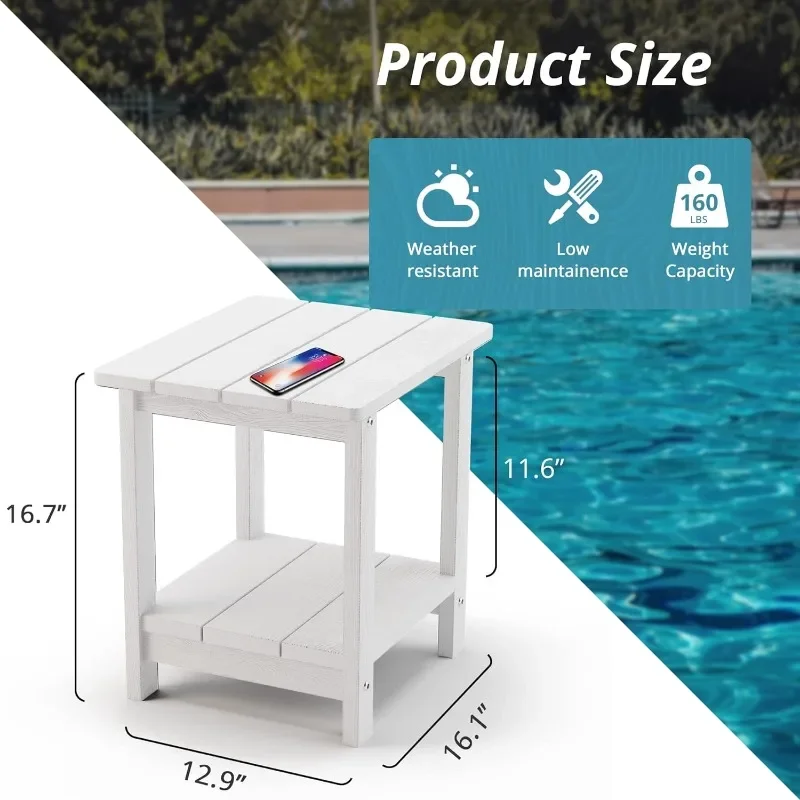 Resistant, Morden Side Table for Patio, Pool, Porch