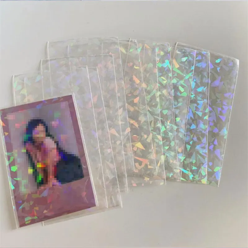 Fundas protectoras para tarjetas YGO, lámina holográfica, 65x90MM, lote de 10 unidades