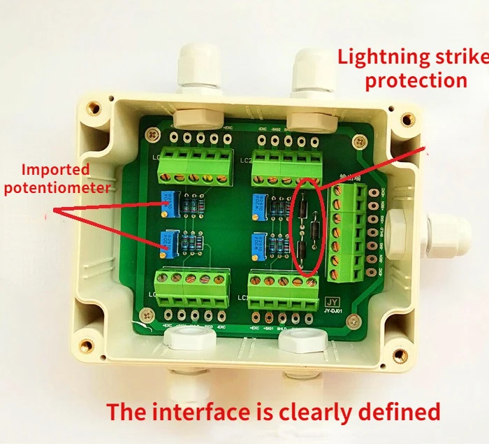 Junction Box/Weighbridge Junction Box/Load Cell Four Inputs One Output 5 Wires 100 Tons Electronic Floor Scale Box