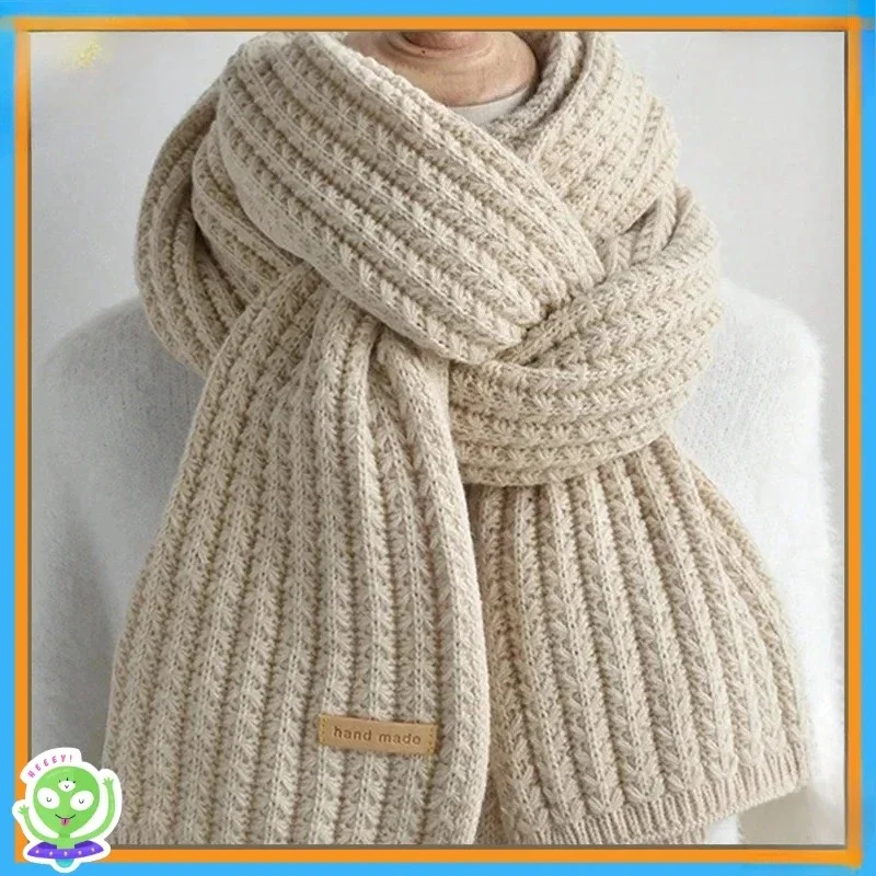 Unisex Thick Wool Cashmere Scarf Long Warm Winter Neck Accessory for Travel And Office Use