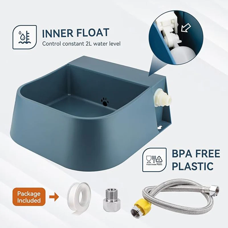 Automatischer Wassernapfspender für Hunde mit 1,5 m Wasserschlauch, 2 l, automatischer Füll-Wasserspender für Haustiere für Tiere, Katzen, Hühner, Kaninchen – Detail 8