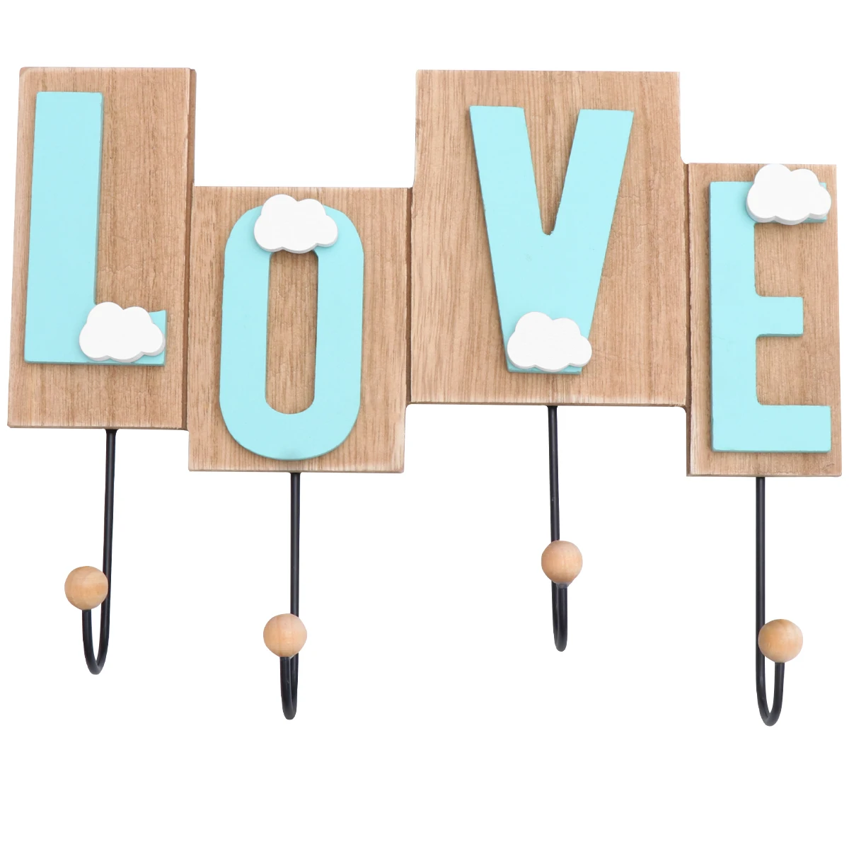 

Cloud Hooks Wooden Love Hanger Home Bedroom Kitchen Hanging Universal Organizer Coats Hats
