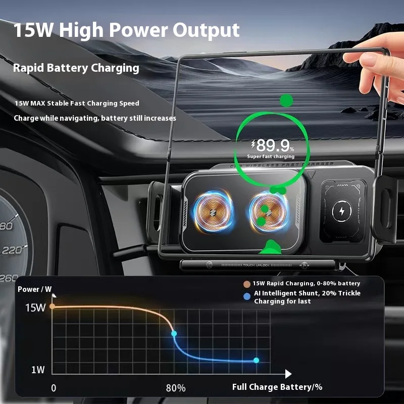 New Arrival Original X01 X06 Folding Screen Rotating Car Holder Dual coil Wireless Charging in stock man woman Birthday Gift