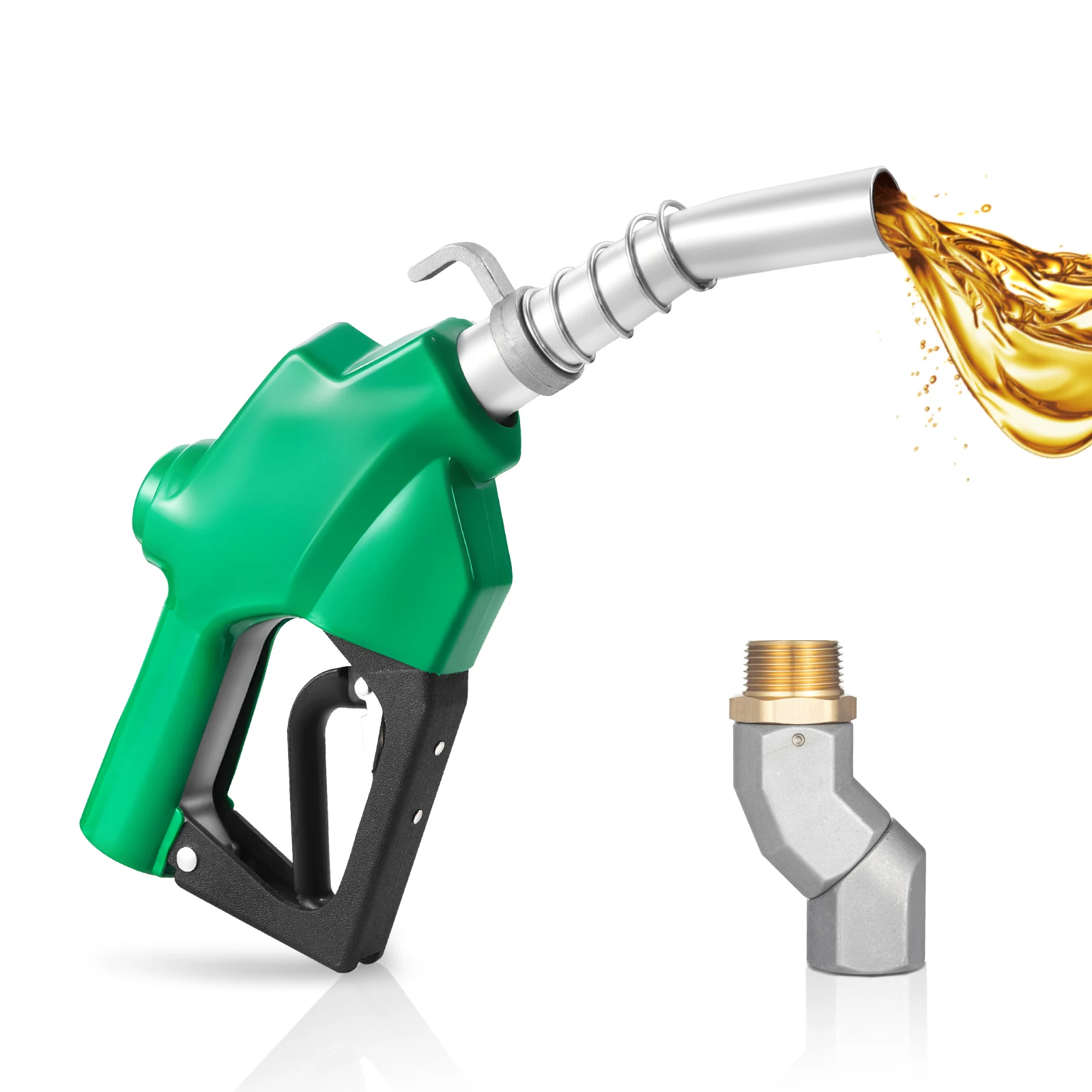 

SucceBuy 1in NPT Automatic Fuel Nozzle Flow Rate 21.6 GPM with 1-3/16in Spout Auto Shut Off Diesel Gas Pump Nozzle for Gasoline