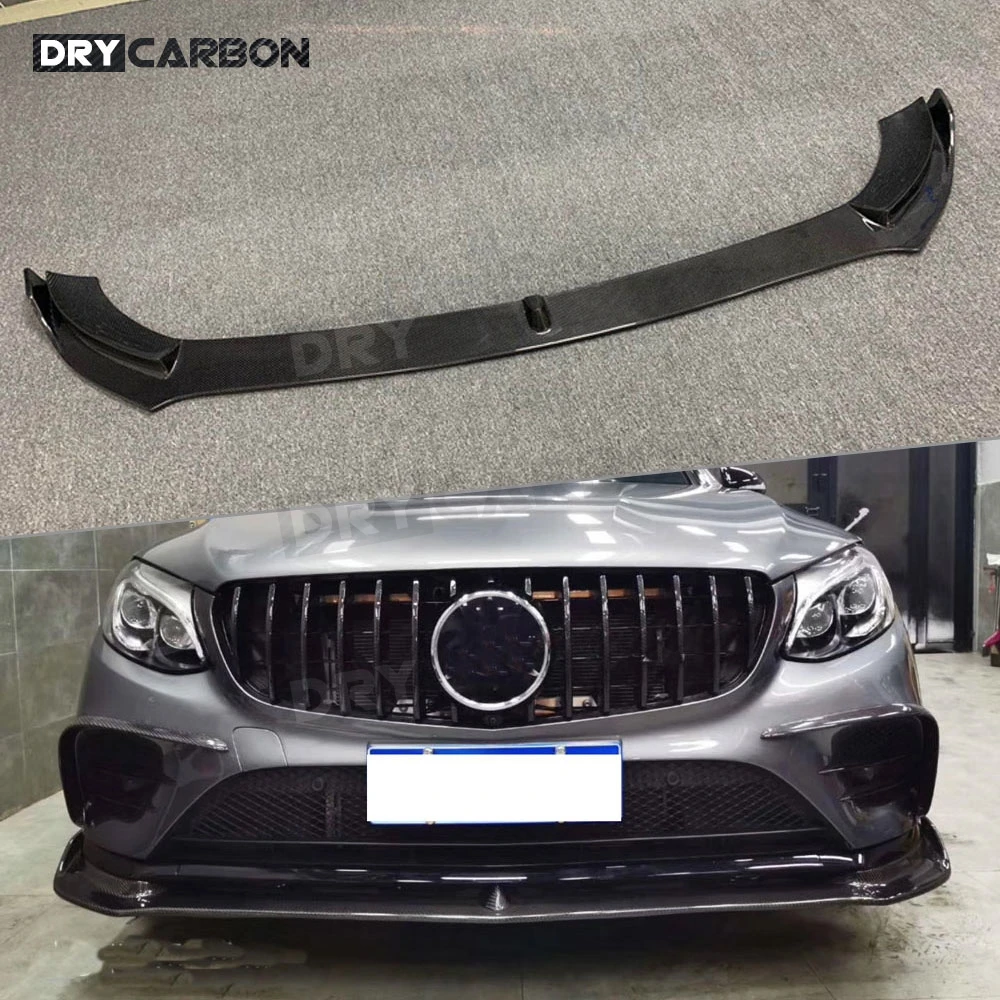 

For Benz GLC Class W253 GLC63 2014-2018 Carbon Fiber Front Lip Chin Spoiler FRP Head Bumper Shovel Protector