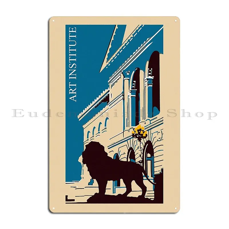 Art Institute Chicago Retro Metal Signs Decoration Painting Print Club Design Tin Sign Poster